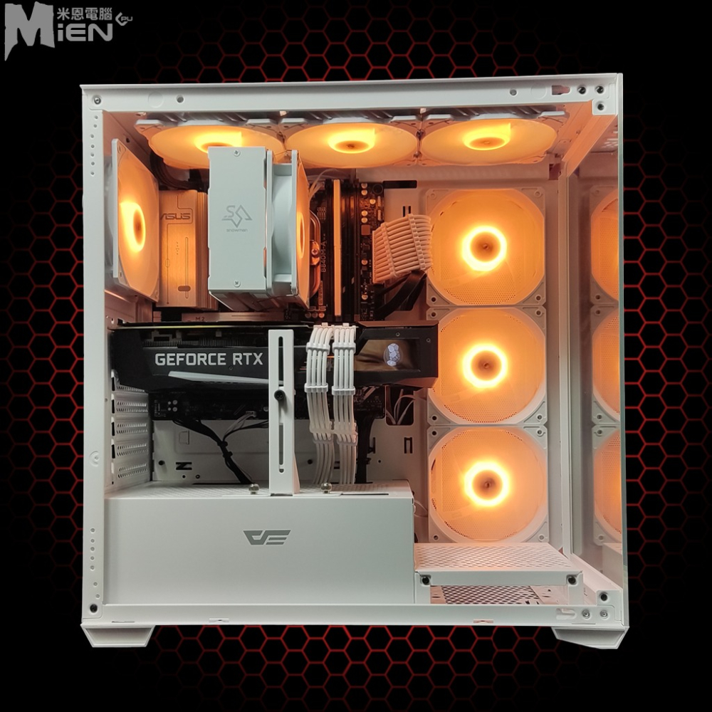 AMD R5-7500F RTX3070 炫光燈效海景房黑白機殼米恩電腦主機-細節圖4