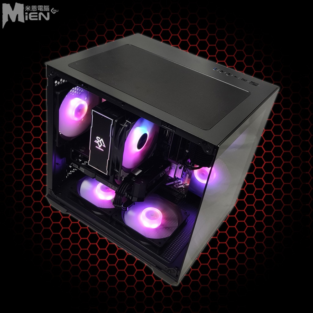 AMD R5-7500F RX9060XT 遊戲電競黑色機殼米恩電腦主機-細節圖3