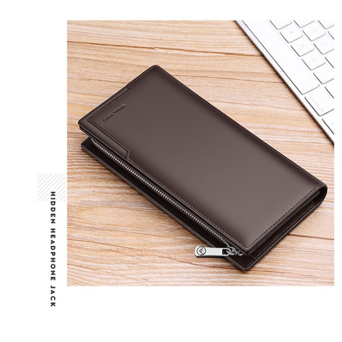 MiYA Carey 歐美牛皮真皮18層卡片位男錢包長夾 黑咖啡藍色 W0071-細節圖5