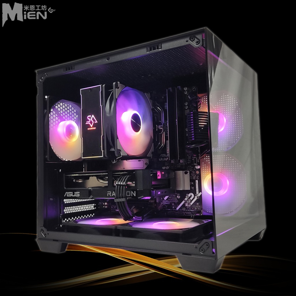 MiEN AMD R5-7500F RTX5060 炫光燈效海景房黑機殼米恩電腦主機-細節圖4