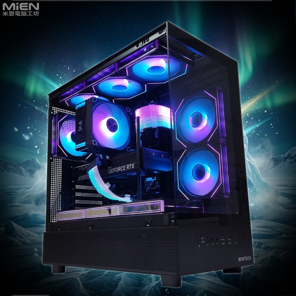 MiEN 7700／RTX5070／32G／1TB 黑色遊戲電競電腦米恩-細節圖3