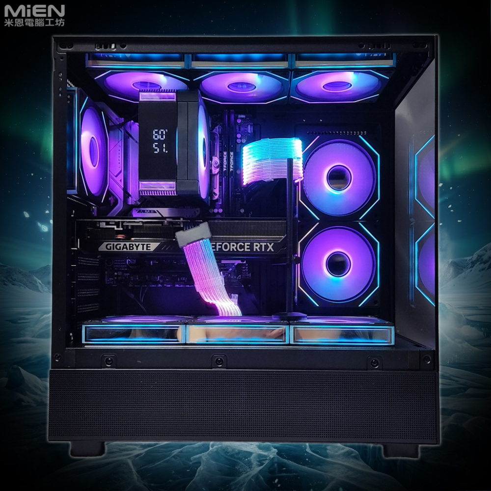 MiEN 7700／RTX5070／32G／1TB 黑色遊戲電競電腦米恩-細節圖4