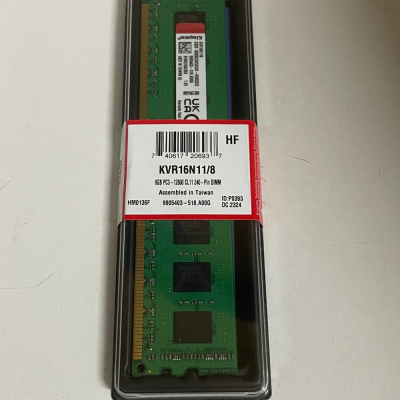 金士頓 DDR3 1600 8GB 未拆封
