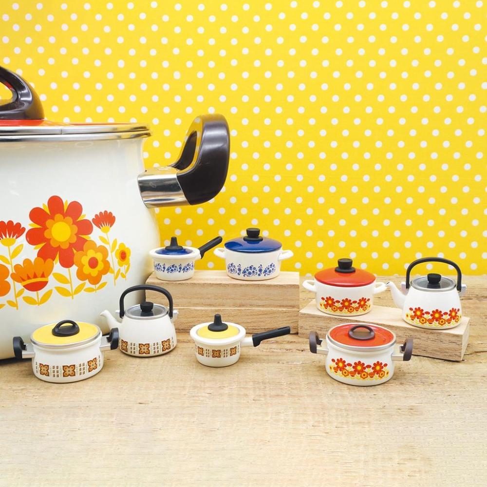 [御宅族] T-ARTS 代理 轉蛋 扭蛋 富士琺瑯復古風模型 全8種 現貨 鍋具 鍋子 水壺-細節圖2