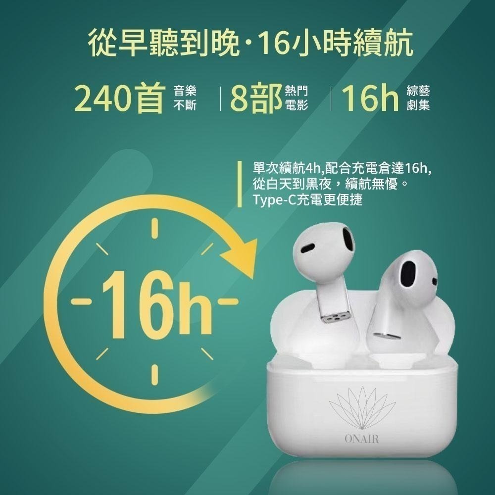 【限時購】ONAIR 真無線藍芽耳機 真無線防水 5.0 高音質 防水  藍芽耳機 無線 耳機-細節圖3