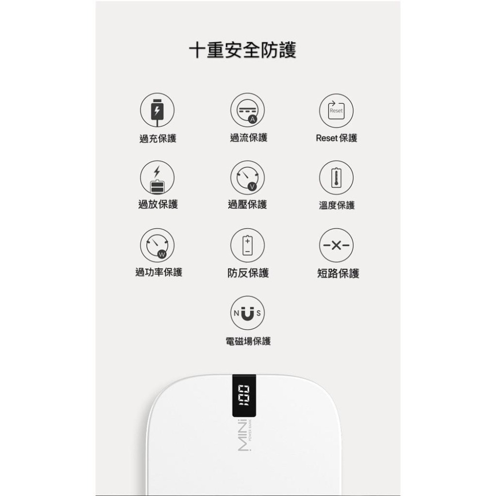 ONAIR 迷你 液晶行動電源 10000mAh 智能晶片 大容量 小體積 LED 行動電源 行動充 充電寶 液晶顯示-細節圖7