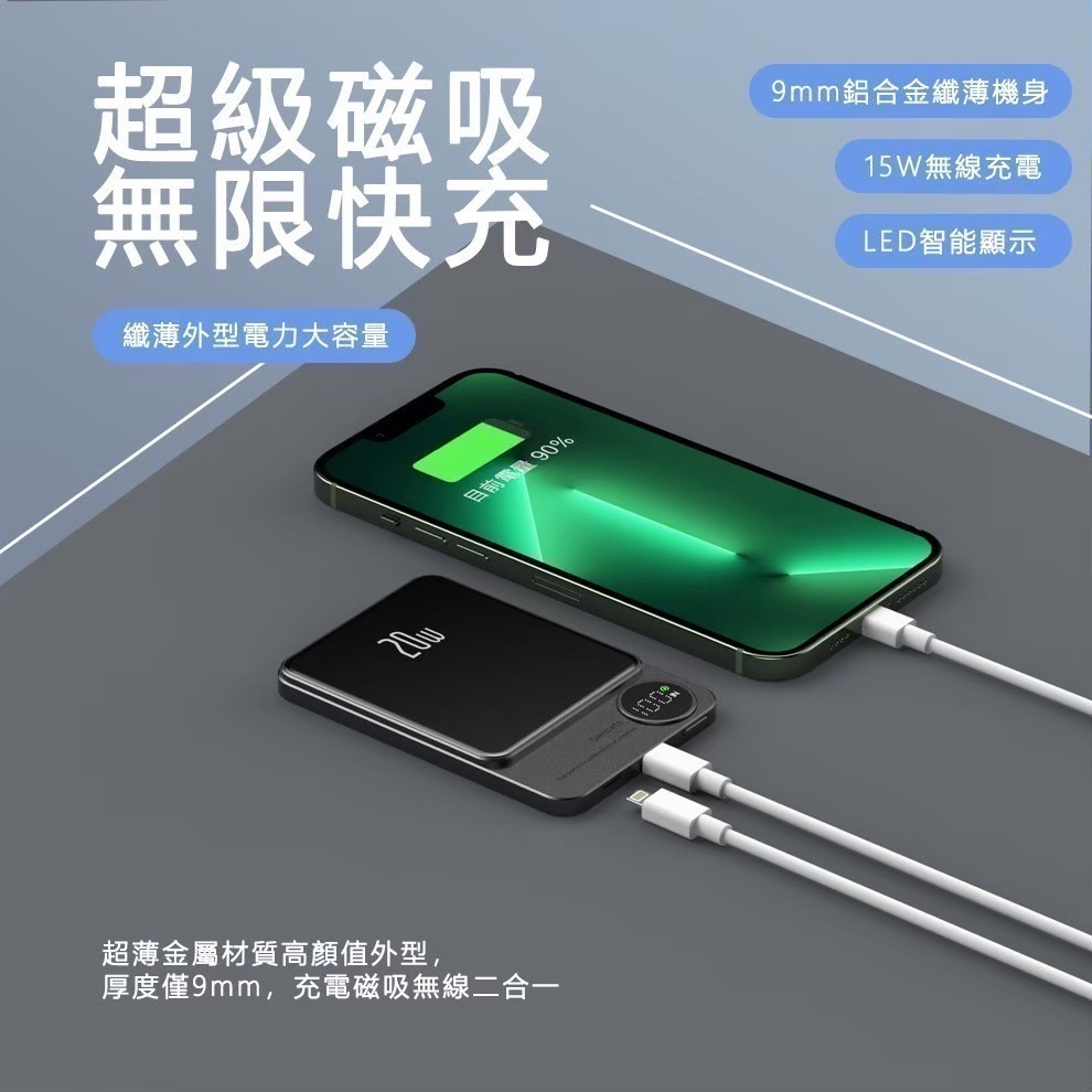 【限時購】ONAIR 金屬質感 Q9 磁吸 快充 行動電源 5000 / 10000 mAh-細節圖3