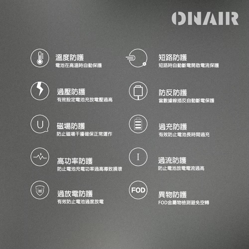 【限時購】ONAIR 行動電源 快充 磁吸 可拆式 自帶線 支架 充手錶 15000mAh-細節圖9