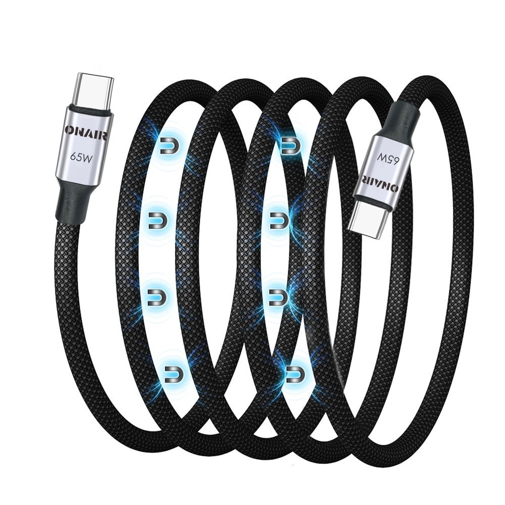 【7-ELEVEN 門市團購】ONAIR 磁吸充電線 65W 磁吸線 編織線 收納 i16 TypeC 蘋果 三星 快充-細節圖2