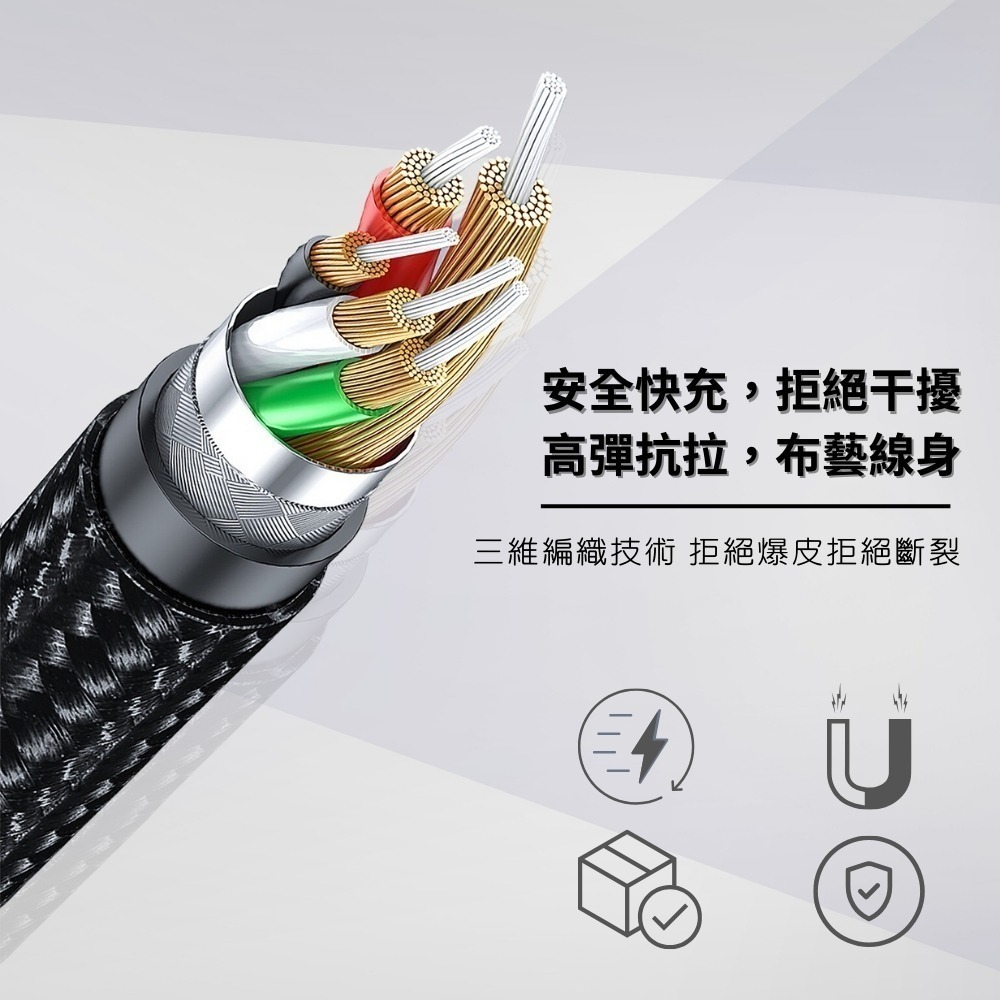 【限時購】ONAIR 磁吸充電線 65W 磁吸線 編織線 收納 i16 TypeC 蘋果 三星 快充-細節圖7