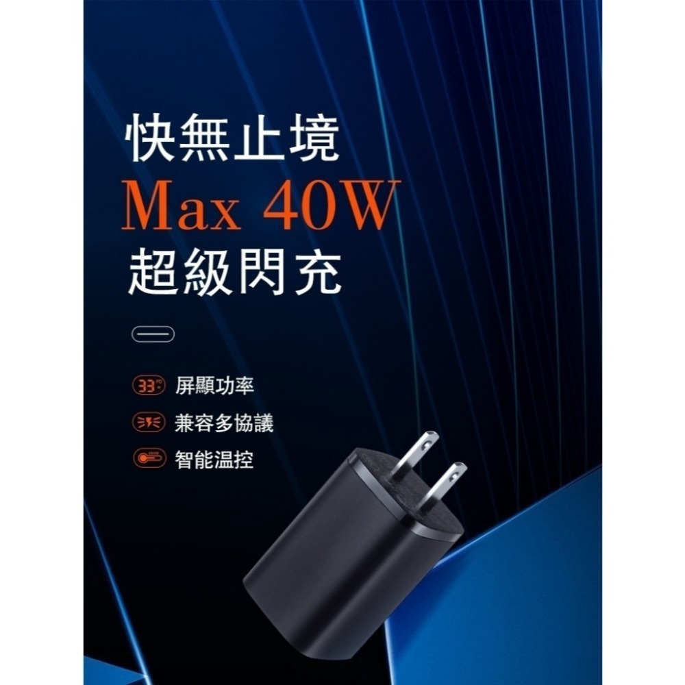 【限時購】ONAIR 40W 充電頭 PD 插頭 氮化鎵 TypeC液晶顯示 快充頭 快充 豆腐頭-細節圖8