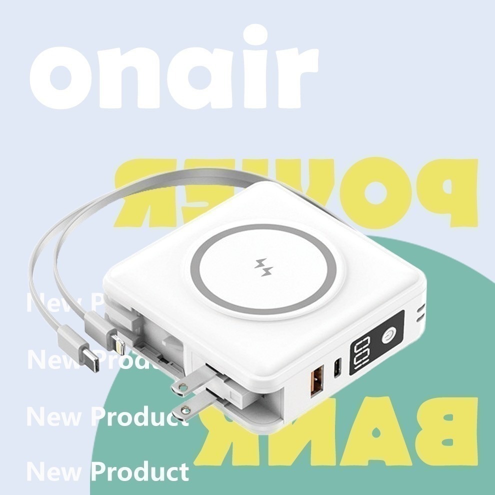 【買一送一】ONAIR 萬能充 行動電源 磁吸 自帶線 15000mAh 插頭 無線充電 支架 行動充 五色 F11A-規格圖11