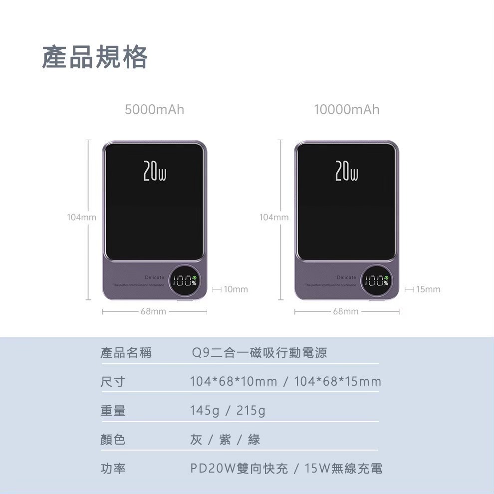 【買一送一】ONAIR 金屬質感 Q9 磁吸 快充 行動電源 5000 / 10000 mAh-細節圖8