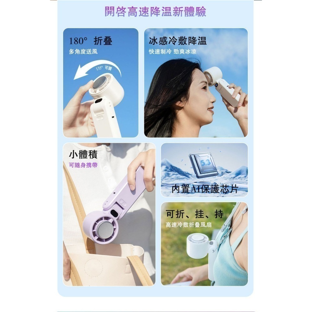 【限時購】ONAIR 冰敷風扇 製冷 高速冷敷 掛脖風扇 摺疊風扇 液晶數顯 100檔變速-細節圖3