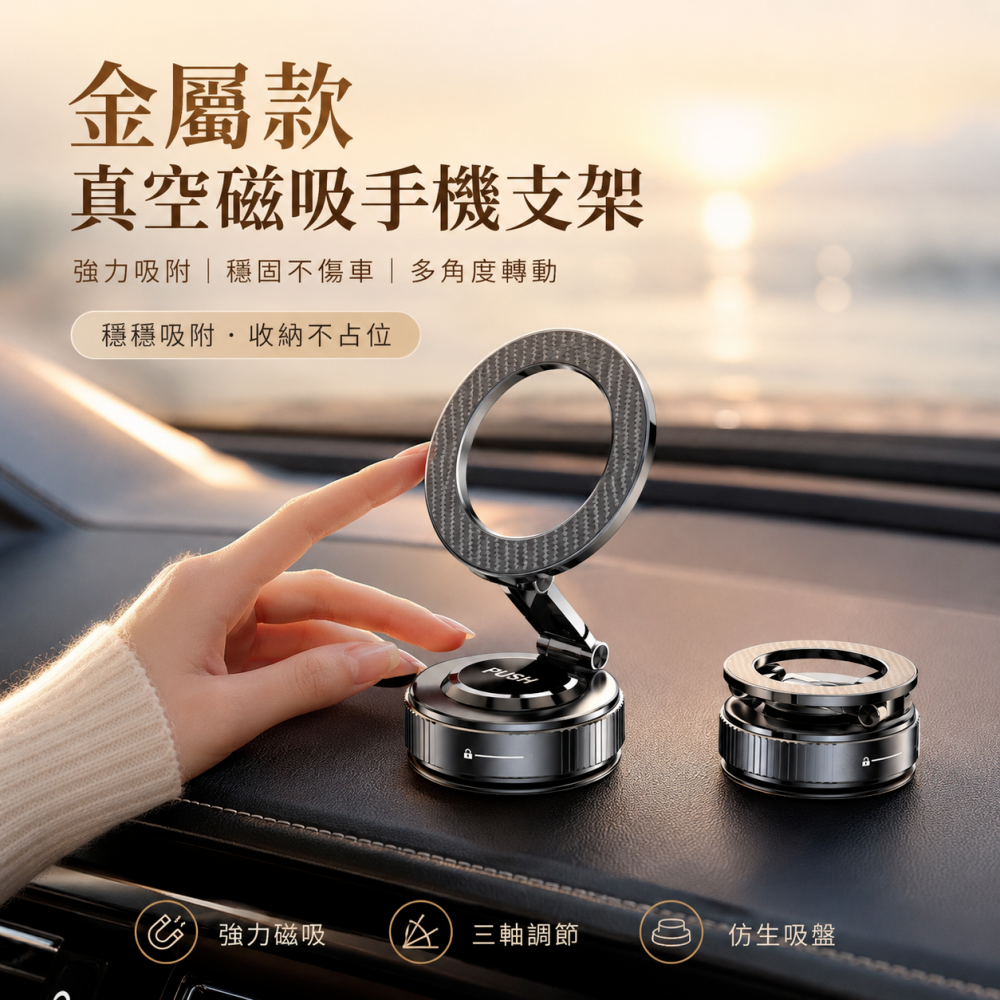 ONAIR ULTRA 磁吸 真空 手機支架 N52強磁吸附 MagSafe真空吸盤 手機架 導航支架 360度旋轉