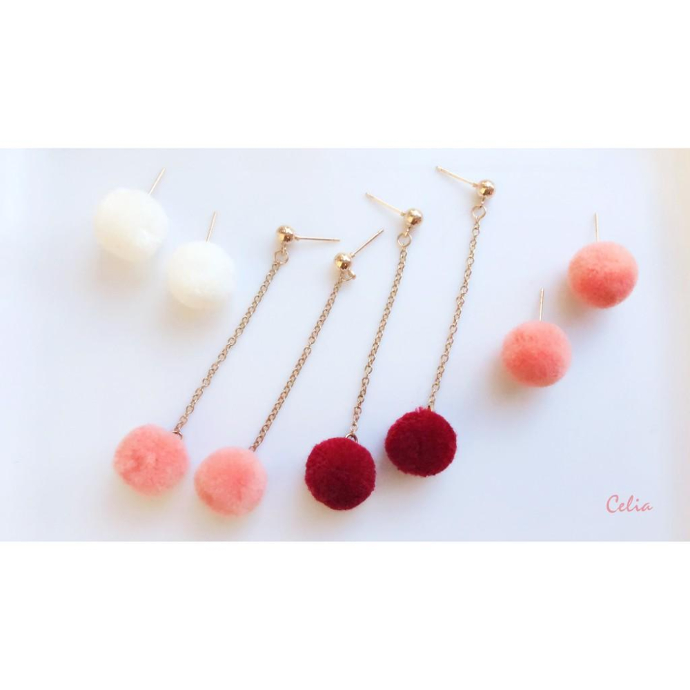 現貨-【毛球系列】毛茸茸耳環-長毛球區-細節圖2