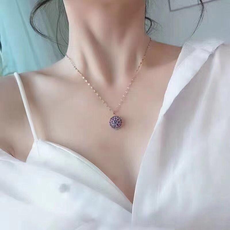 Celia 莎莉亞 時來運轉 轉珠 鈦鋼 項鍊 微鑲 顯白 水波鏈 鎖骨鍊 不褪色 抗過敏 超美 送禮 禮物-細節圖6