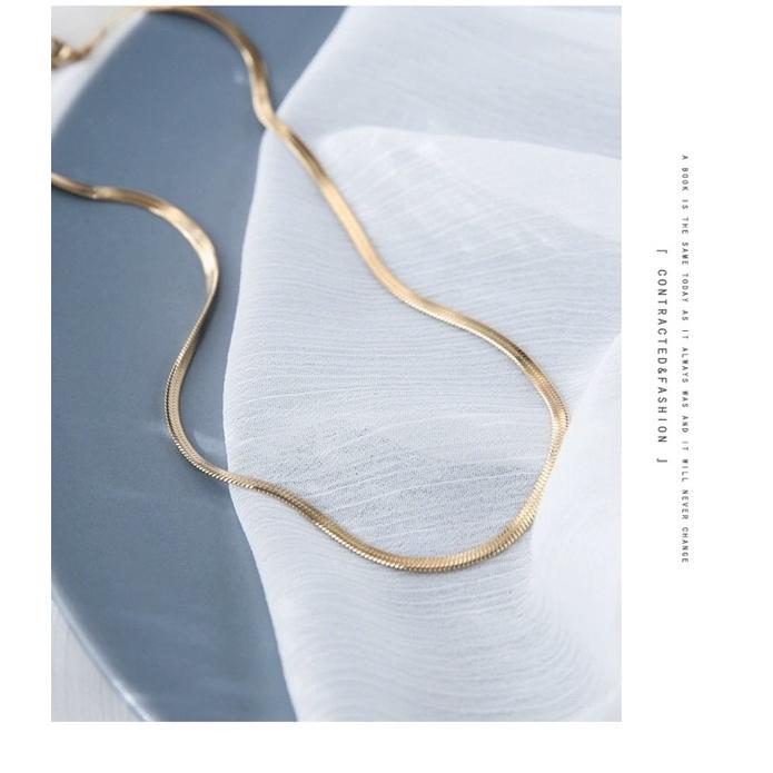 Celia 莎莉亞 歐美 光澤感 蛇鏈 3MM 鈦鋼項鍊 不褪色 打底鍊 基本款 金/銀/玫瑰金-細節圖2