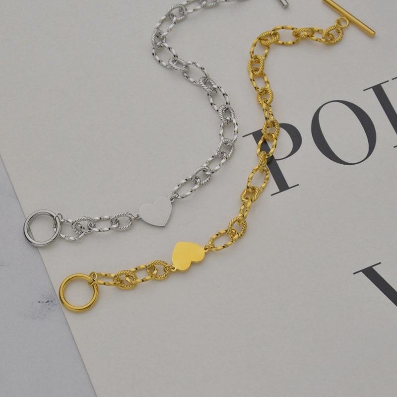 Celia 莎莉亞 愛心 麻花 心型 OT扣 鈦鋼 手鍊 粗鍊 金銀2色 送禮 情人節 聖誕節 保色 不褪色-細節圖2