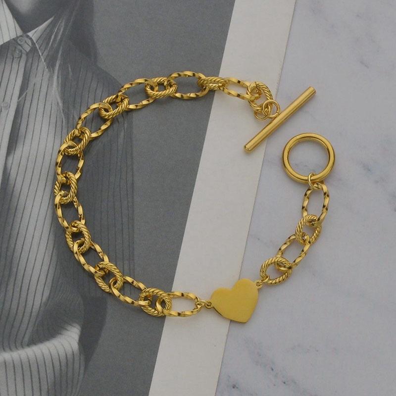 Celia 莎莉亞 愛心 麻花 心型 OT扣 鈦鋼 手鍊 粗鍊 金銀2色 送禮 情人節 聖誕節 保色 不褪色-細節圖4