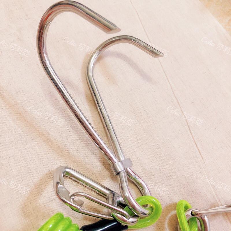 現貨 快速出貨 潛水專用 流勾。不鏽鋼 雙勾。彈簧流勾 八色可選 失手繩 防丟繩 快卸彈簧扣-細節圖3