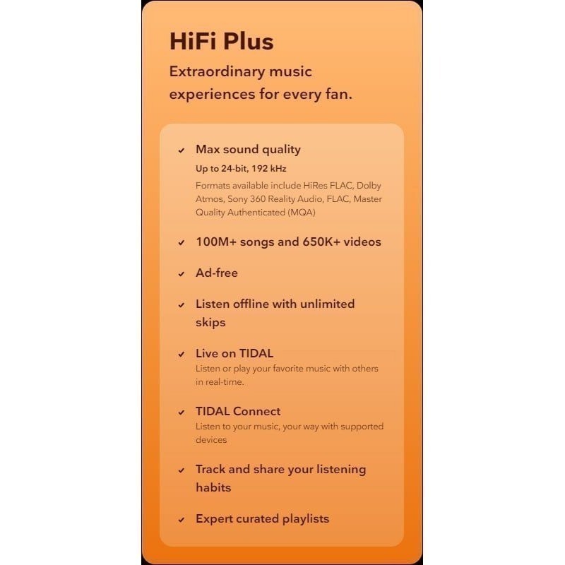 TIDAL MAX HiFi Plus 無損 無損音樂 獨立 音質 音樂 高音質 HIFI 耳機 音響 tidal-細節圖4