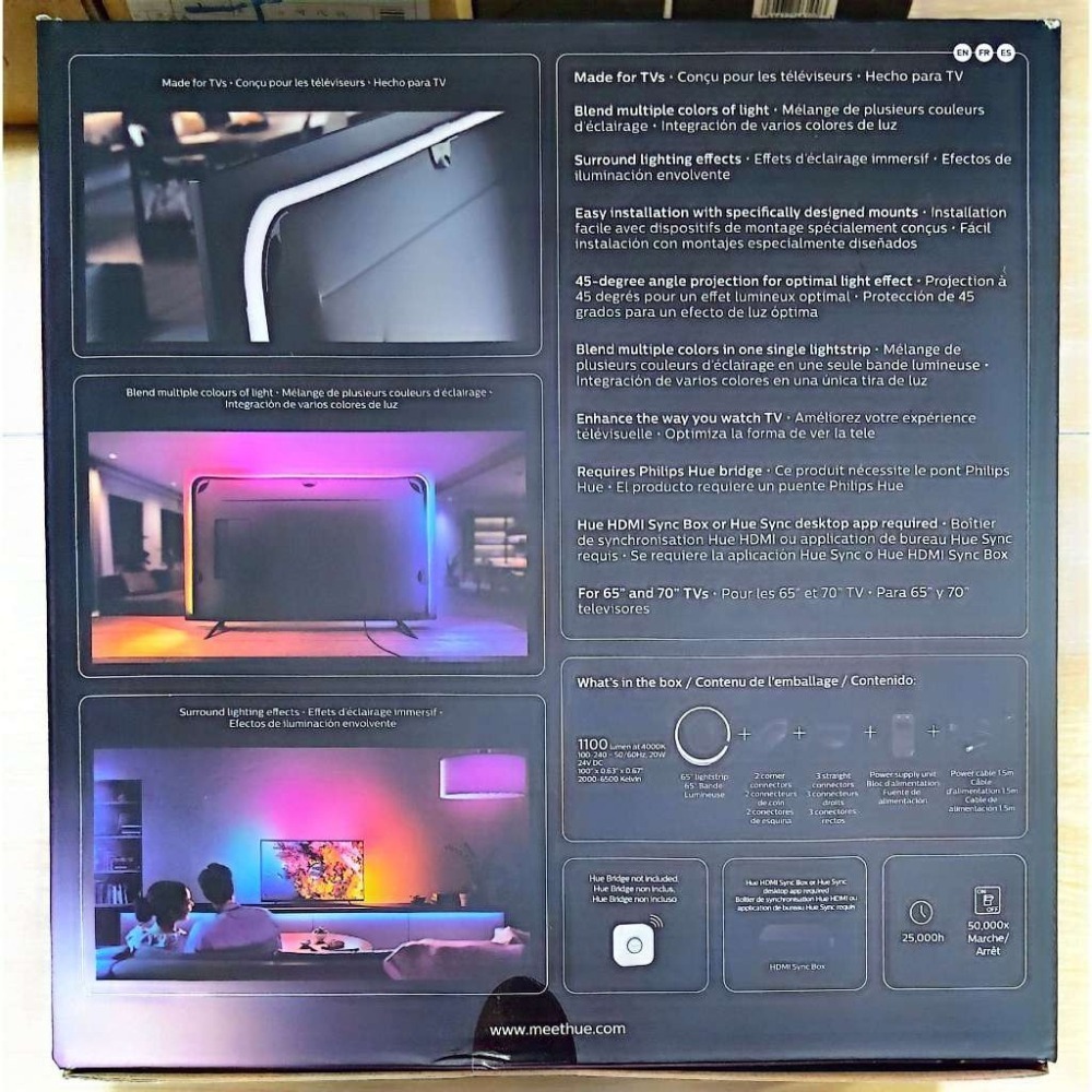 【全新未拆】Philips Hue Play 漸變全彩情境 電視燈條 65吋｜影音同步 智慧照明｜飛利浦 TV 燈帶 燈-細節圖2