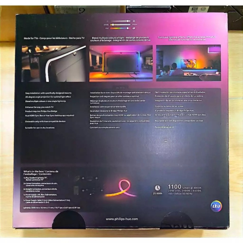 【全新未拆】Philips Hue Play 漸變全彩情境 電視燈條 75吋｜影音同步 智慧照明｜飛利浦 TV 燈帶 燈-細節圖2