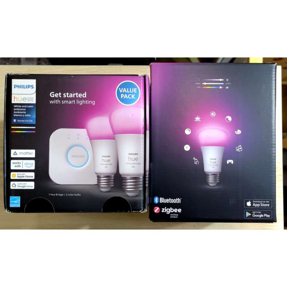 【全新未拆】 Philips Hue｜彩光燈泡 1100流明 2入 套裝｜智慧燈泡 智慧照明 全彩情境 入門套裝 藍牙版-細節圖2