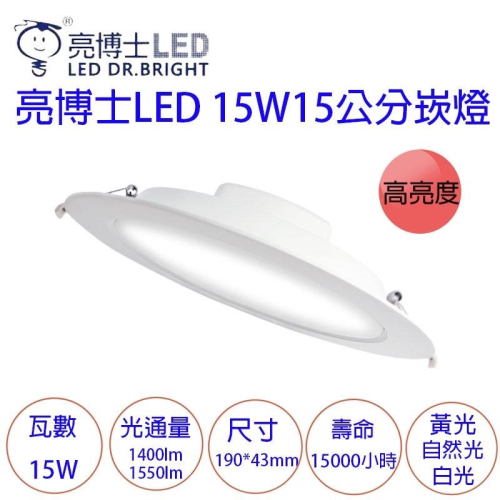 LED 亮博士 15W 崁燈 15W 防水崁燈 IP65防水 防塵 CNS認證