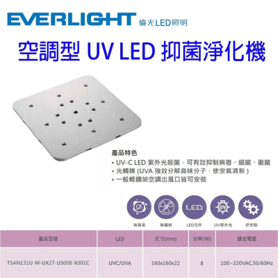億光 UV LED 抑菌淨化機 抑菌燈板 空調型 空調殺菌燈 紫外線殺菌燈 抗菌