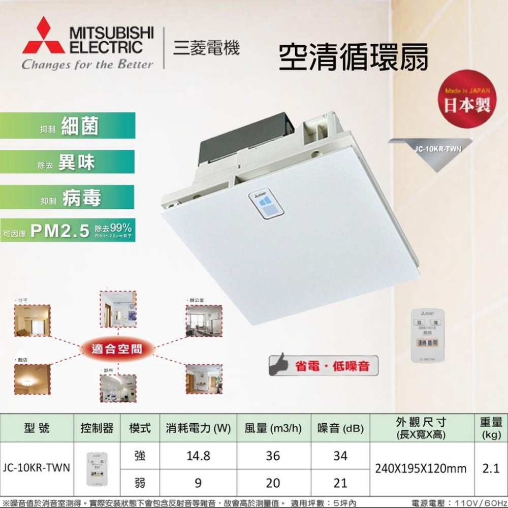 三菱電機 ヘルスエアー JC-10KR 空気清浄機 - 空気清浄機・イオン発生器