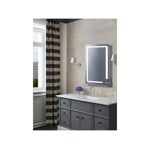 華冠牌 台灣製 環形 LED燈衛浴鏡 50x70cm 光學觸控感應 電熱除霧 直式 大尺寸 防蝕明鏡 時間顯示 浴室鏡-細節圖2