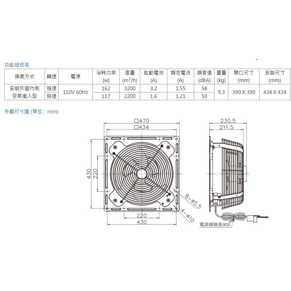 阿拉斯加 產業用倍力扇 ITH-14 排風扇 工業用扇 大風量 低噪音 礦機 礦場 機房散熱-細節圖3