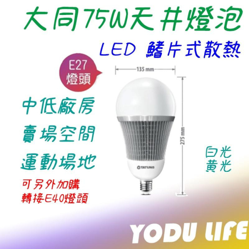 大同 大瓦數LED燈泡 65W LED球泡燈 檢驗合格 高流明節能球泡