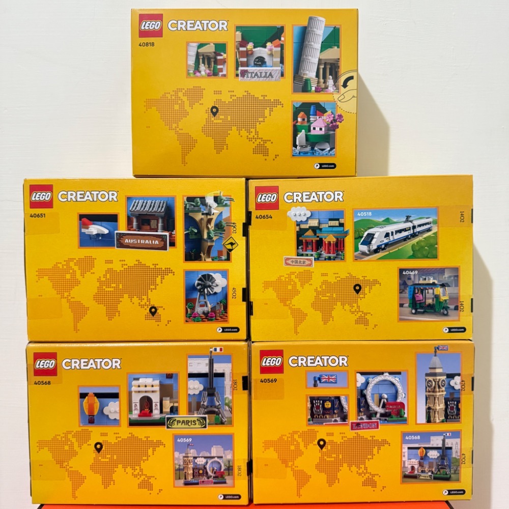 樂高40568 巴黎；40569 倫敦；40651 澳洲；40654 北京；40818 義大利 明信片-細節圖2