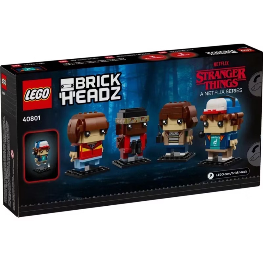 樂高 40801 BrickHeadz™大頭娃娃 系列 - 麥克、達斯汀、路卡斯和威爾玩偶 怪奇物語-細節圖2