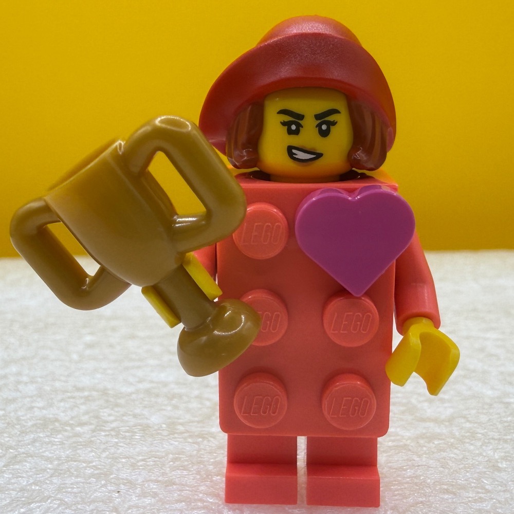 粉橘方塊人（紅帽子）