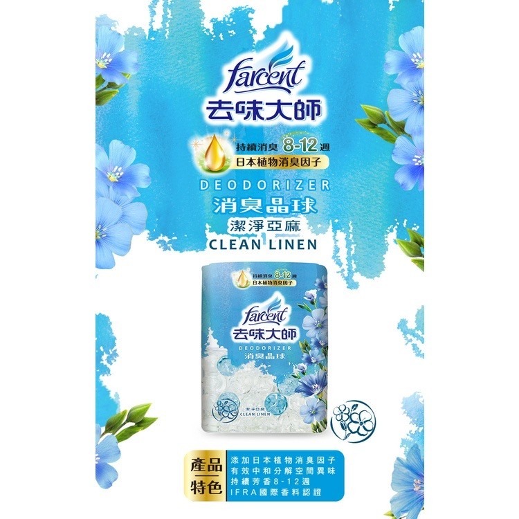 花仙子 去味大師晶球消臭劑 盒裝350ml 潔淨 / 薰衣 / 櫻花 晶球消臭 消臭晶球 (超商取貨限12個 )-細節圖6