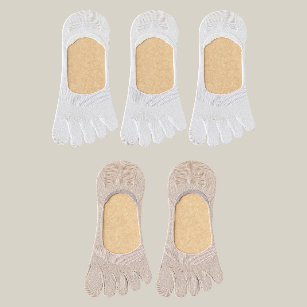 雲白(3雙) + 卡其(2雙)