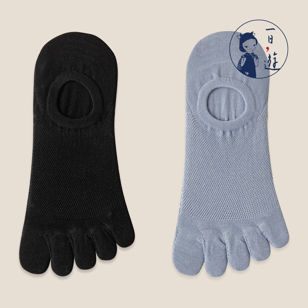 NicoFun 愛定做 6雙 五指襪 網眼 棉襪 隱形襪 防掉跟 分趾襪 船襪 抗菌 五趾襪(中性襪25-27cm)-規格圖6