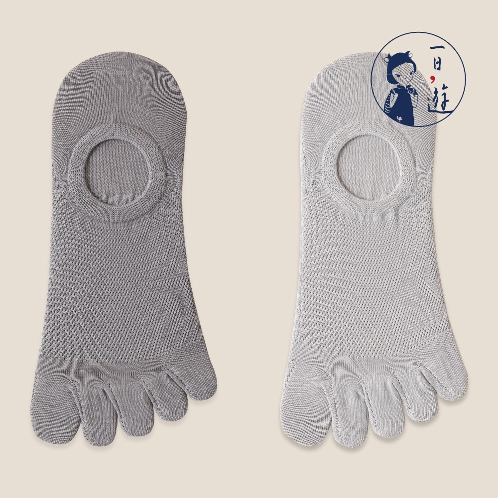 NicoFun 愛定做 6雙 五指襪 網眼 棉襪 隱形襪 防掉跟 分趾襪 船襪 抗菌 五趾襪(中性襪25-27cm)-規格圖6