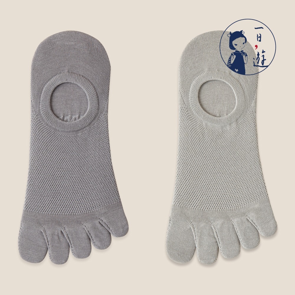 NicoFun 愛定做 6雙 五指襪 網眼 棉襪 隱形襪 防掉跟 分趾襪 船襪 抗菌 五趾襪(中性襪25-27cm)-規格圖6