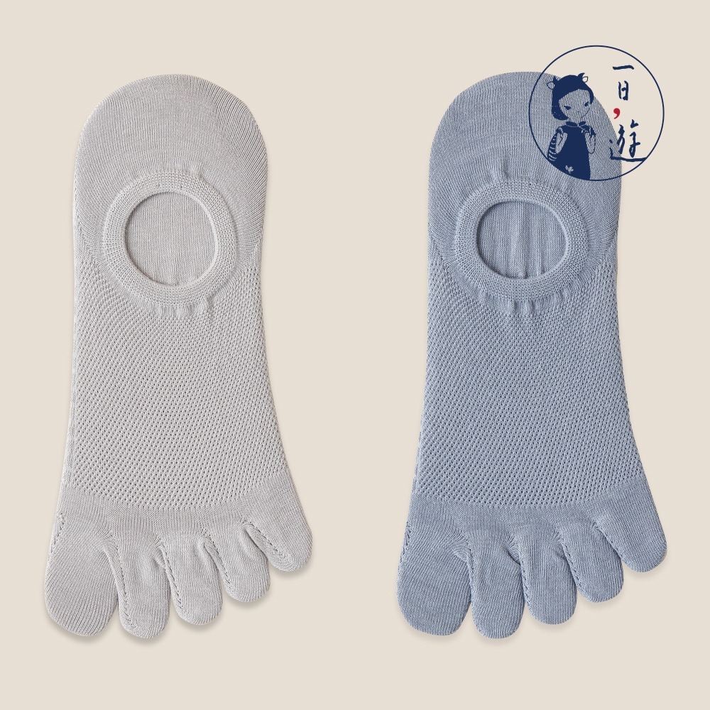 NicoFun 愛定做 6雙 五指襪 網眼 棉襪 隱形襪 防掉跟 分趾襪 船襪 抗菌 五趾襪(中性襪25-27cm)-規格圖6