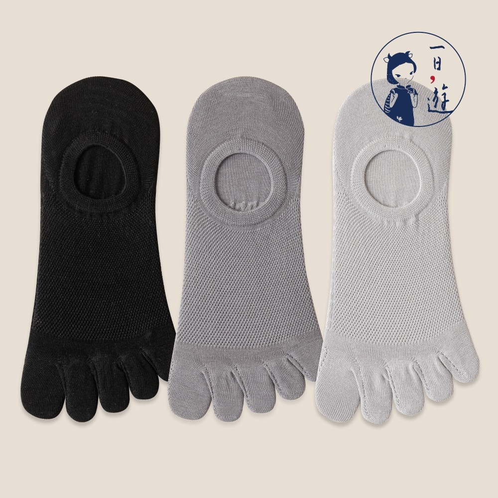 NicoFun 愛定做 6雙 五指襪 網眼 棉襪 隱形襪 防掉跟 分趾襪 船襪 抗菌 五趾襪(中性襪25-27cm)-規格圖6