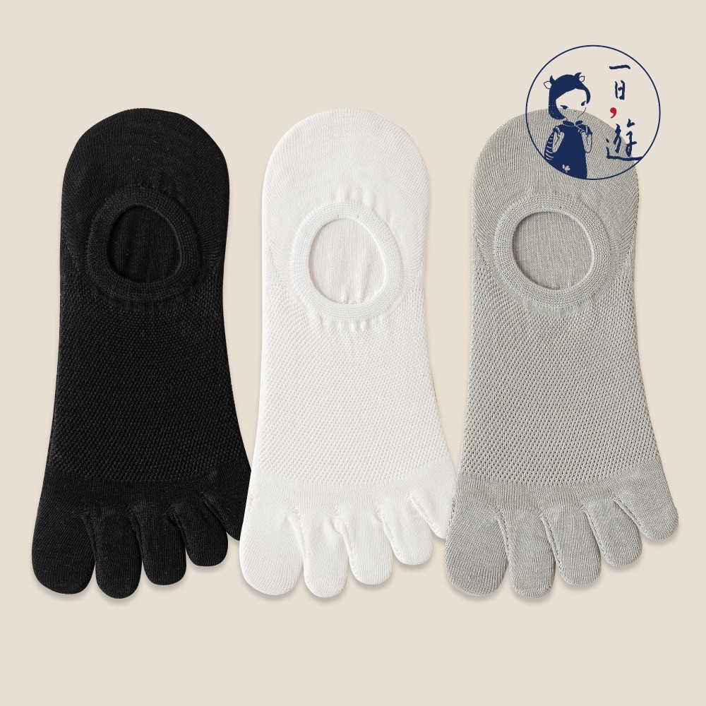 NicoFun 愛定做 6雙 五指襪 網眼 棉襪 隱形襪 防掉跟 分趾襪 船襪 抗菌 五趾襪(中性襪25-27cm)-規格圖6