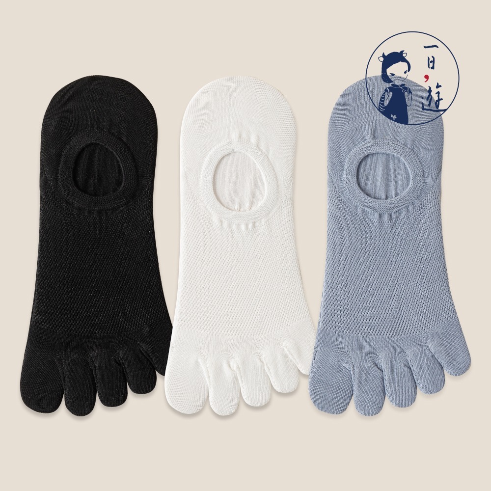 NicoFun 愛定做 6雙 五指襪 網眼 棉襪 隱形襪 防掉跟 分趾襪 船襪 抗菌 五趾襪(中性襪25-27cm)-規格圖6