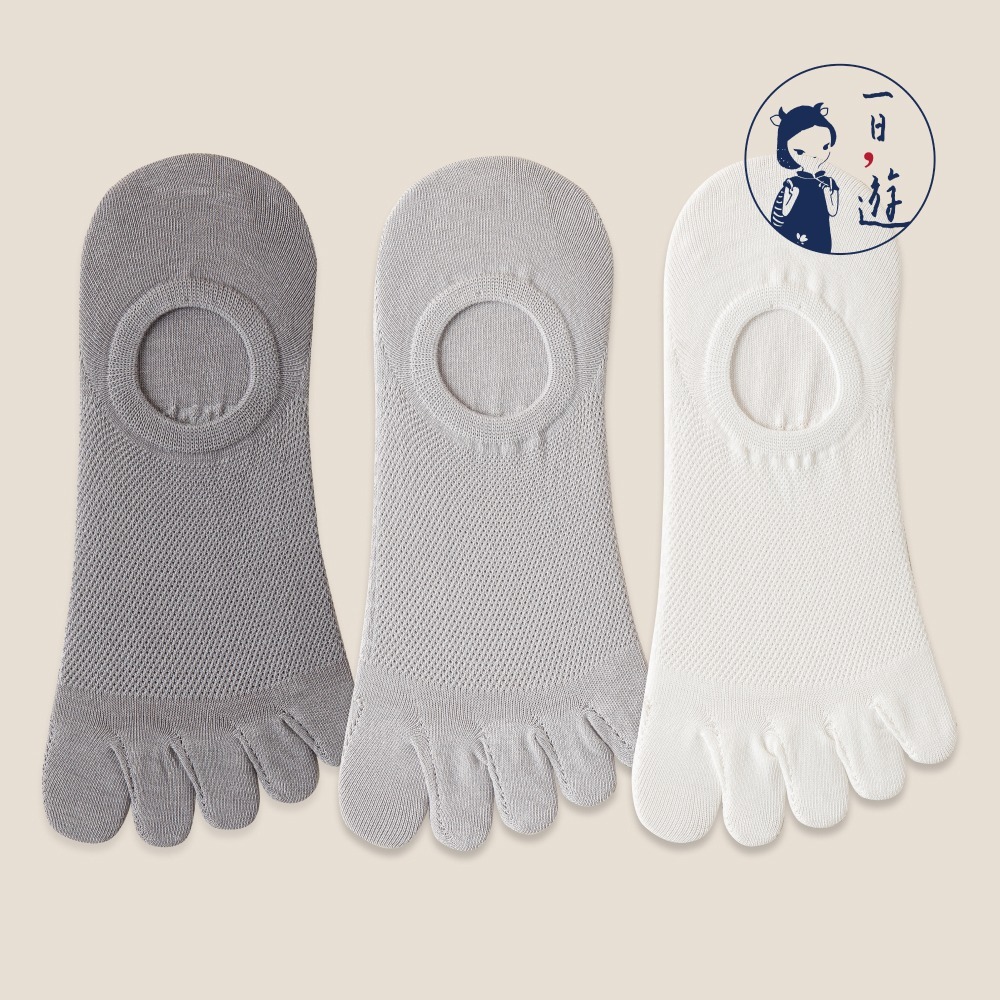 NicoFun 愛定做 6雙 五指襪 網眼 棉襪 隱形襪 防掉跟 分趾襪 船襪 抗菌 五趾襪(中性襪25-27cm)-規格圖6