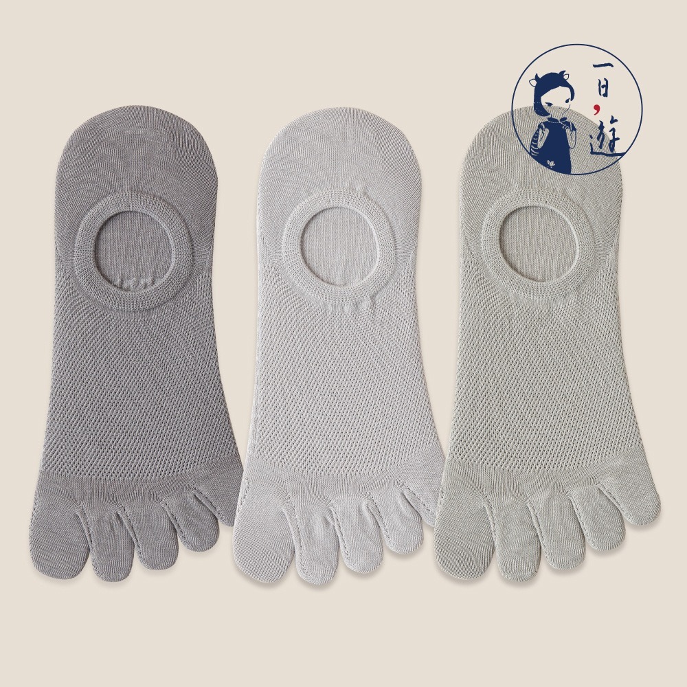 NicoFun 愛定做 6雙 五指襪 網眼 棉襪 隱形襪 防掉跟 分趾襪 船襪 抗菌 五趾襪(中性襪25-27cm)-規格圖6