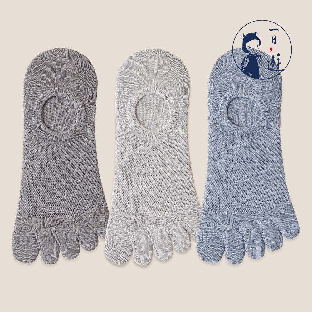 NicoFun 愛定做 6雙 五指襪 網眼 棉襪 隱形襪 防掉跟 分趾襪 船襪 抗菌 五趾襪(中性襪25-27cm)-規格圖6